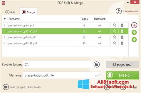 스크린 샷 PDF Split and Merge Windows 8.1