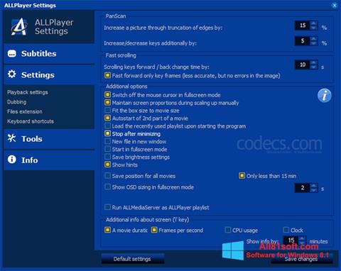 스크린 샷 ALLPlayer Windows 8.1