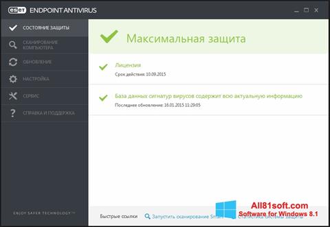 스크린 샷 ESET Endpoint Antivirus Windows 8.1