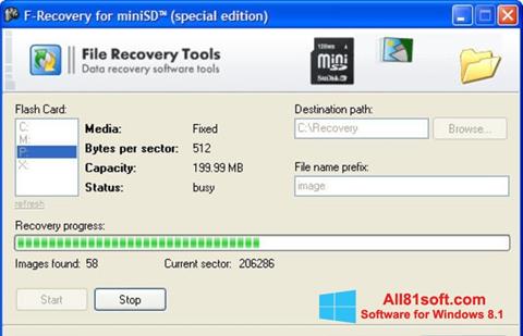 스크린 샷 F-Recovery SD Windows 8.1