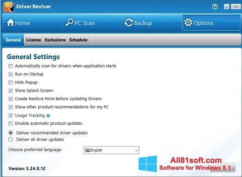 스크린 샷 Driver Reviver Windows 8.1