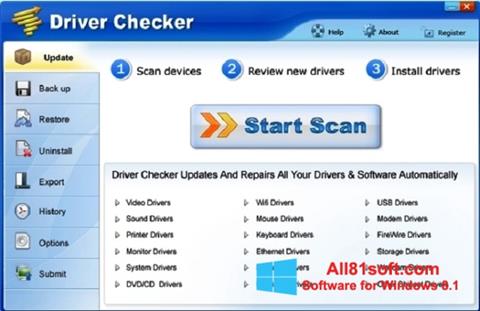 스크린 샷 Driver Checker Windows 8.1