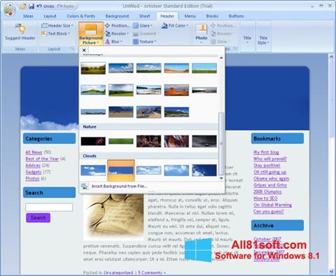스크린 샷 Artisteer Windows 8.1
