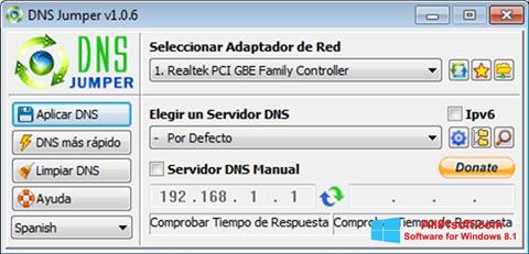 스크린 샷 DNS Jumper Windows 8.1