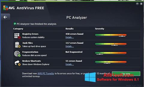 스크린 샷 AVG AntiVirus Free Windows 8.1