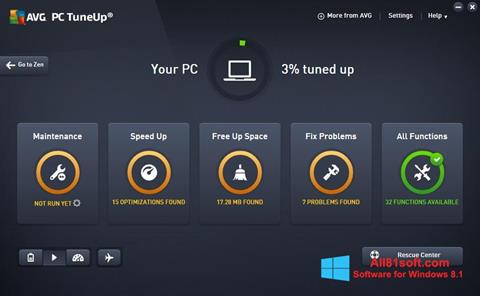 스크린 샷 AVG PC Tuneup Windows 8.1