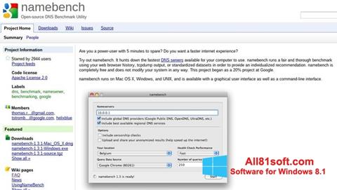 스크린 샷 NameBench Windows 8.1