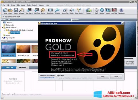 스크린 샷 ProShow Gold Windows 8.1
