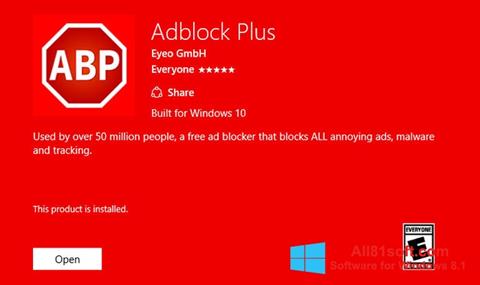 스크린 샷 Adblock Plus Windows 8.1