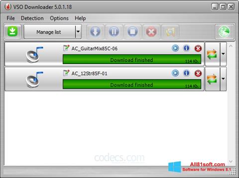 스크린 샷 VSO Downloader Windows 8.1