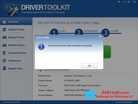 스크린 샷 Driver Toolkit Windows 8.1