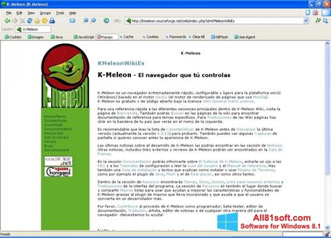 스크린 샷 K-Meleon Windows 8.1