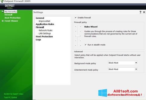 스크린 샷 Outpost Firewall Free Windows 8.1