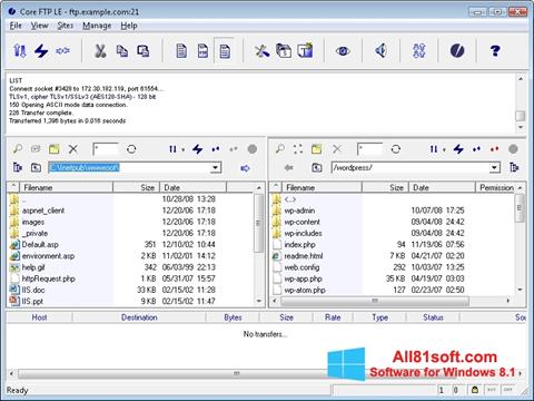 스크린 샷 Core FTP Windows 8.1