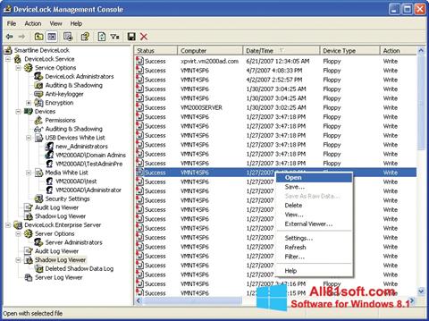 스크린 샷 DeviceLock Windows 8.1