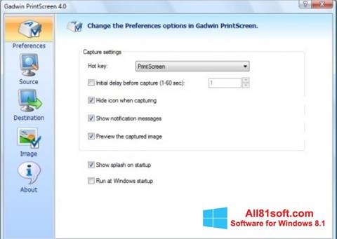 스크린 샷 Gadwin PrintScreen Windows 8.1