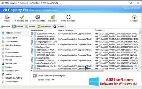 스크린 샷 Vit Registry Fix Windows 8.1