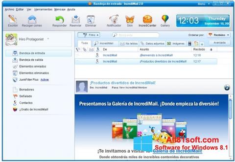 스크린 샷 IncrediMail Windows 8.1