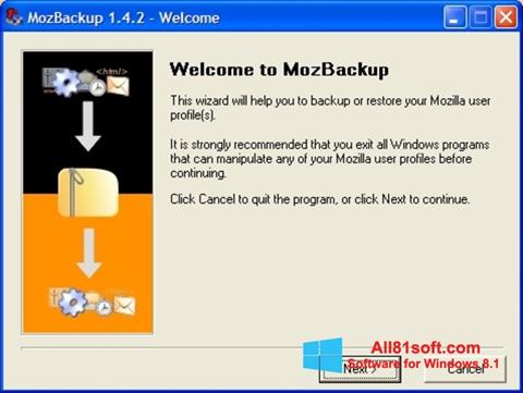 스크린 샷 MozBackup Windows 8.1
