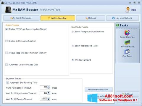 스크린 샷 Mz RAM Booster Windows 8.1