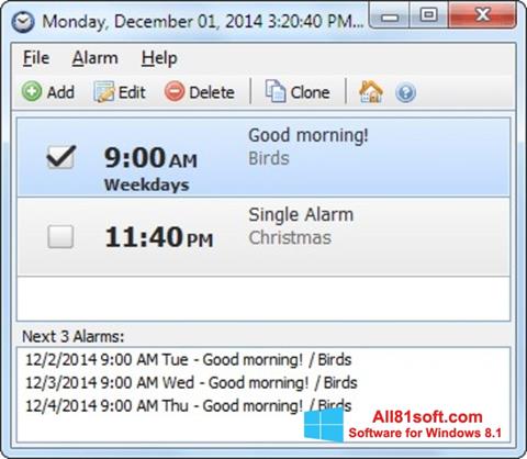 스크린 샷 Free Alarm Clock Windows 8.1