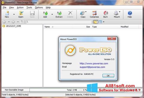 스크린 샷 PowerISO Windows 8.1