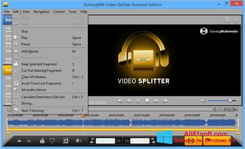 스크린 샷 SolveigMM Video Splitter Windows 8.1