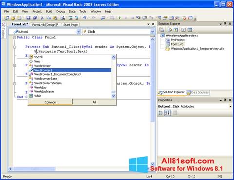 스크린 샷 Microsoft Visual Basic Windows 8.1