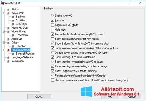 스크린 샷 AnyDVD Windows 8.1