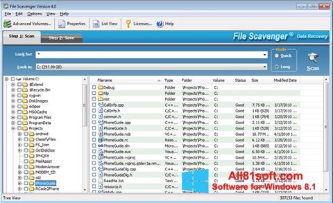 스크린 샷 File Scavenger Windows 8.1