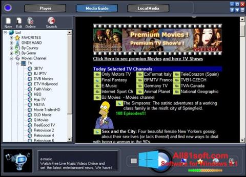 스크린 샷 Online TV Live Windows 8.1