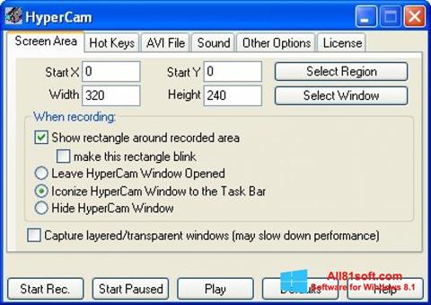 스크린 샷 HyperCam Windows 8.1