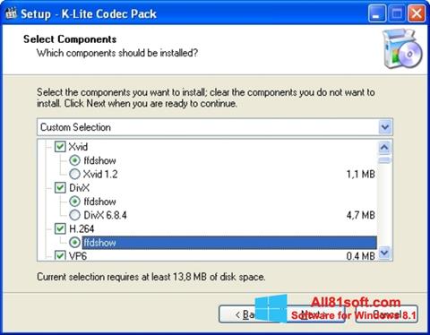 스크린 샷 K-Lite Codec Pack Windows 8.1