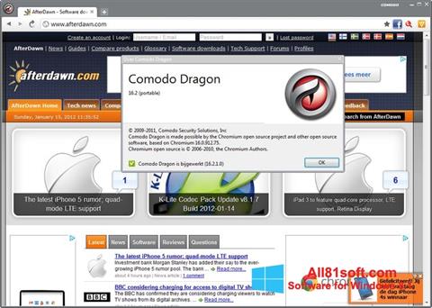 스크린 샷 Comodo Dragon Windows 8.1