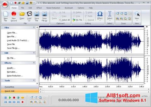 스크린 샷 Free Audio Editor Windows 8.1