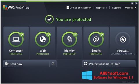 스크린 샷 AVG AntiVirus Pro Windows 8.1