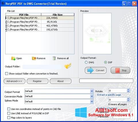 스크린 샷 PDF to DWG Converter Windows 8.1