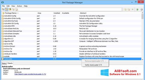 스크린 샷 ActivePerl Windows 8.1
