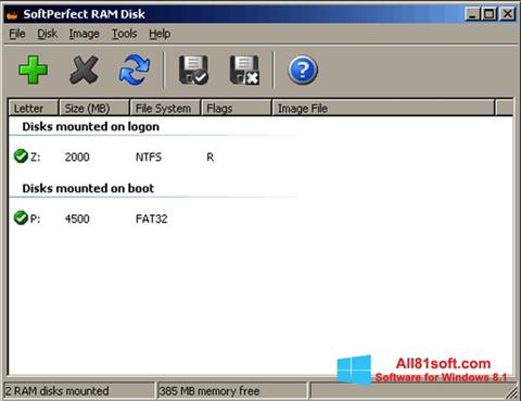 스크린 샷 SoftPerfect RAM Disk Windows 8.1