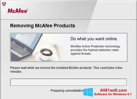 스크린 샷 McAfee Consumer Product Removal Tool Windows 8.1