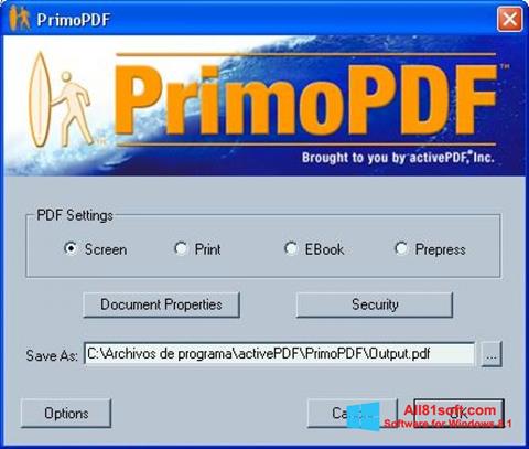 스크린 샷 PrimoPDF Windows 8.1