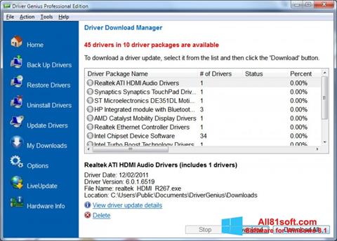 스크린 샷 Driver Genius Professional Windows 8.1