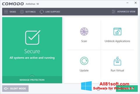 스크린 샷 Comodo Antivirus Windows 8.1