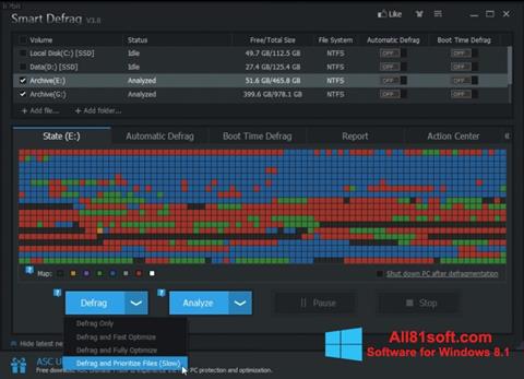 스크린 샷 Smart Defrag Windows 8.1