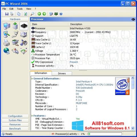 스크린 샷 PC Wizard Windows 8.1