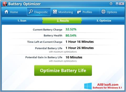 스크린 샷 Battery Optimizer Windows 8.1