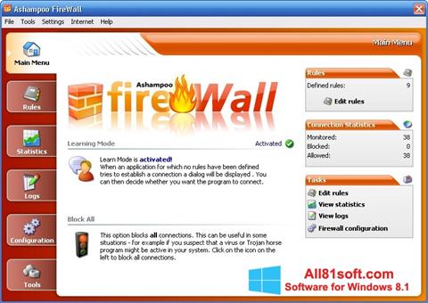 스크린 샷 Ashampoo Firewall Windows 8.1