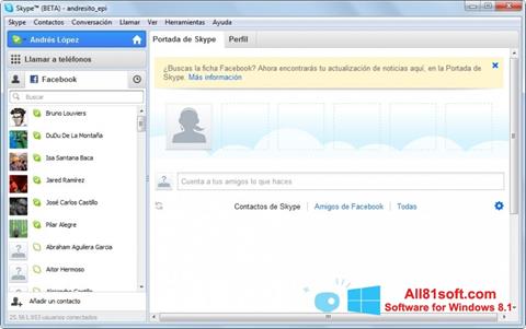 스크린 샷 Skype Beta Windows 8.1