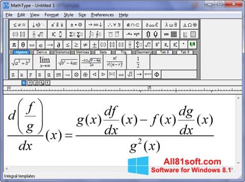 스크린 샷 MathType Windows 8.1