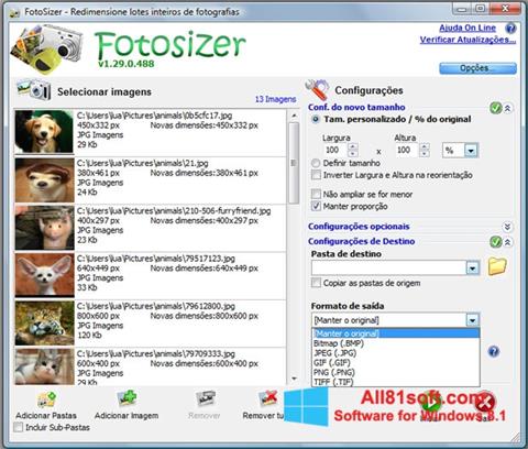 스크린 샷 Fotosizer Windows 8.1